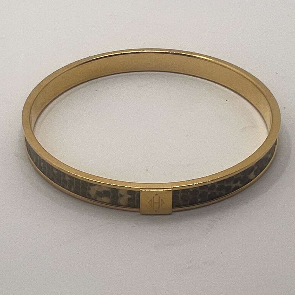 Hermes Python Gold Bangle Bracelet